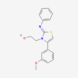 molecular formula C18H18N2O2S B2803704 (Z)-2-(4-(3-methoxyphenyl)-2-(phenylimino)thiazol-3(2H)-yl)ethanol CAS No. 915186-29-7