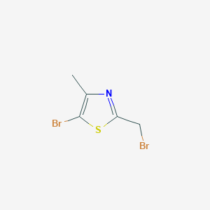 molecular formula C5H5Br2NS B2803708 5-Bromo-2-(bromomethyl)-4-methylthiazole CAS No. 1379370-70-3