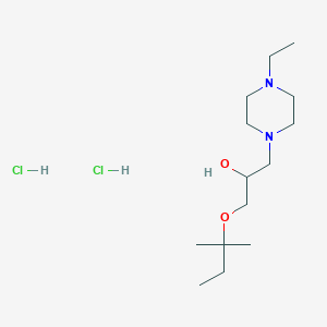 molecular formula C14H32Cl2N2O2 B2803717 1-(4-Ethylpiperazin-1-yl)-3-(tert-pentyloxy)propan-2-ol dihydrochloride CAS No. 1215498-77-3