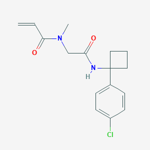 molecular formula C16H19ClN2O2 B2803745 N-[2-[[1-(4-Chlorophenyl)cyclobutyl]amino]-2-oxoethyl]-N-methylprop-2-enamide CAS No. 2199901-47-6