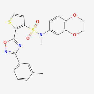 N-(2,3-dihydro-1,4-benzodioxin-6-yl)-N-methyl-2-[3-(3-methylphenyl)-1,2,4-oxadiazol-5-yl]thiophene-3-sulfonamide