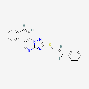 2-[(3-Phenyl-2-propenyl)sulfanyl]-7-styryl[1,2,4]triazolo[1,5-a]pyrimidine
