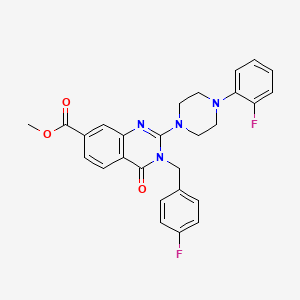 molecular formula C27H24F2N4O3 B2803785 Methyl 3-(4-fluorobenzyl)-2-(4-(2-fluorophenyl)piperazin-1-yl)-4-oxo-3,4-dihydroquinazoline-7-carboxylate CAS No. 1251569-34-2