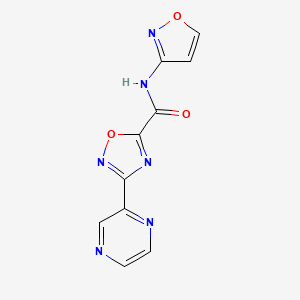 molecular formula C10H6N6O3 B2803799 N-(isoxazol-3-yl)-3-(pyrazin-2-yl)-1,2,4-oxadiazole-5-carboxamide CAS No. 1219903-31-7