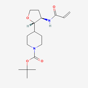 molecular formula C17H28N2O4 B2803810 Tert-butyl 4-[(2S,3R)-3-(prop-2-enoylamino)oxolan-2-yl]piperidine-1-carboxylate CAS No. 2361883-76-1
