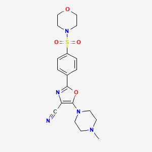 molecular formula C19H23N5O4S B2803863 5-(4-METHYLPIPERAZIN-1-YL)-2-[4-(MORPHOLINE-4-SULFONYL)PHENYL]-1,3-OXAZOLE-4-CARBONITRILE CAS No. 941244-84-4