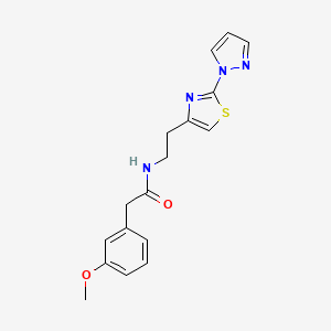 molecular formula C17H18N4O2S B2803889 N-(2-(2-(1H-pyrazol-1-yl)thiazol-4-yl)ethyl)-2-(3-methoxyphenyl)acetamide CAS No. 1428358-83-1