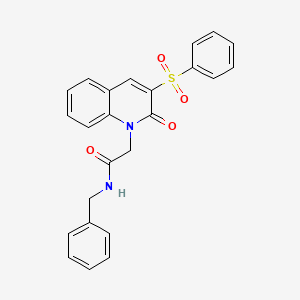 molecular formula C24H20N2O4S B2803901 2-[3-(benzenesulfonyl)-2-oxo-1,2-dihydroquinolin-1-yl]-N-benzylacetamide CAS No. 1115876-56-6