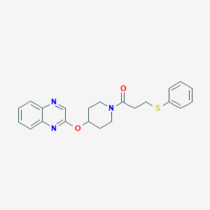 molecular formula C22H23N3O2S B2803908 3-(phenylsulfanyl)-1-[4-(quinoxalin-2-yloxy)piperidin-1-yl]propan-1-one CAS No. 1705249-58-6