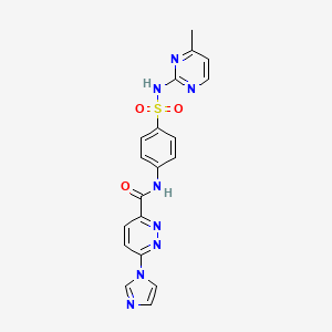 molecular formula C19H16N8O3S B2803928 6-(1H-imidazol-1-yl)-N-{4-[(4-methylpyrimidin-2-yl)sulfamoyl]phenyl}pyridazine-3-carboxamide CAS No. 1396628-50-4