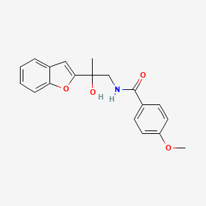 molecular formula C19H19NO4 B2803948 N-[2-(1-benzofuran-2-yl)-2-hydroxypropyl]-4-methoxybenzamide CAS No. 2034545-33-8