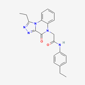 molecular formula C21H21N5O2 B2803956 2-{1-ethyl-4-oxo-4H,5H-[1,2,4]triazolo[4,3-a]quinoxalin-5-yl}-N-(4-ethylphenyl)acetamide CAS No. 1358987-31-1