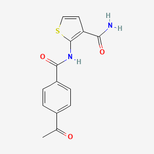 molecular formula C14H12N2O3S B2803964 2-(4-Acetylbenzamido)thiophene-3-carboxamide CAS No. 864940-69-2