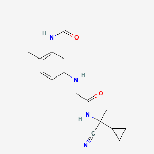 molecular formula C17H22N4O2 B2803975 N-(1-cyano-1-cyclopropylethyl)-2-[(3-acetamido-4-methylphenyl)amino]acetamide CAS No. 1241313-11-0