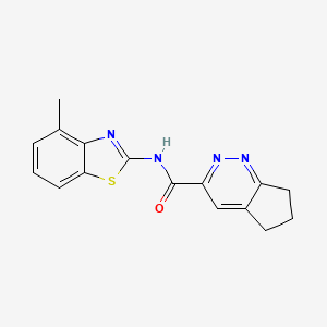 molecular formula C16H14N4OS B2804018 N-(4-methyl-1,3-benzothiazol-2-yl)-5H,6H,7H-cyclopenta[c]pyridazine-3-carboxamide CAS No. 2415633-11-1