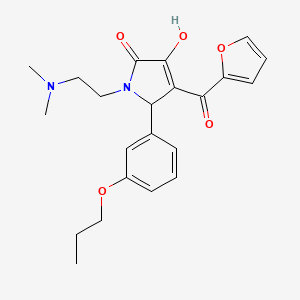 molecular formula C22H26N2O5 B2804027 1-(2-(dimethylamino)ethyl)-4-(furan-2-carbonyl)-3-hydroxy-5-(3-propoxyphenyl)-1H-pyrrol-2(5H)-one CAS No. 619272-29-6