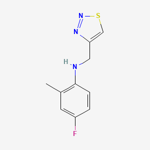 molecular formula C10H10FN3S B2804029 4-fluoro-2-methyl-N-[(1,2,3-thiadiazol-4-yl)methyl]aniline CAS No. 1157056-30-8