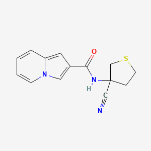 B2804035 N-(3-Cyanothiolan-3-YL)indolizine-2-carboxamide CAS No. 1394694-72-4