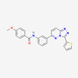molecular formula C23H17N5O2S B2804046 4-methoxy-N-(3-(3-(thiophen-2-yl)-[1,2,4]triazolo[4,3-b]pyridazin-6-yl)phenyl)benzamide CAS No. 891121-81-6