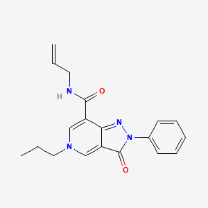 molecular formula C19H20N4O2 B2804047 3-oxo-2-phenyl-N-(prop-2-en-1-yl)-5-propyl-2H,3H,5H-pyrazolo[4,3-c]pyridine-7-carboxamide CAS No. 923184-41-2