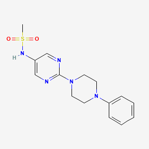 molecular formula C15H19N5O2S B2804059 N-[2-(4-Phenylpiperazin-1-YL)pyrimidin-5-YL]methanesulfonamide CAS No. 1421481-72-2