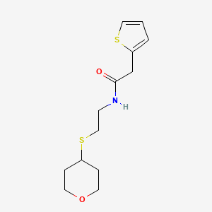 molecular formula C13H19NO2S2 B2804061 N-[2-(oxan-4-ylsulfanyl)ethyl]-2-(thiophen-2-yl)acetamide CAS No. 1904064-17-0