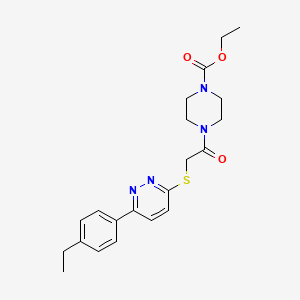 molecular formula C21H26N4O3S B2804084 Ethyl 4-(2-((6-(4-ethylphenyl)pyridazin-3-yl)thio)acetyl)piperazine-1-carboxylate CAS No. 893982-57-5