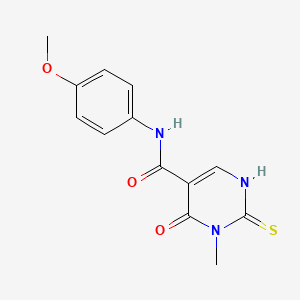 molecular formula C13H13N3O3S B2804113 N-(4-methoxyphenyl)-3-methyl-4-oxo-2-sulfanylidene-1,2,3,4-tetrahydropyrimidine-5-carboxamide CAS No. 1334372-74-5