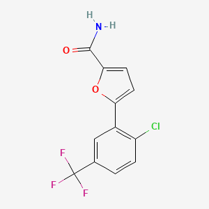 molecular formula C12H7ClF3NO2 B2804129 5-[2-Chloro-5-(trifluoromethyl)phenyl]-2-furamide CAS No. 1210538-40-1