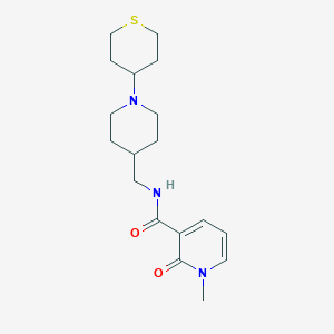 molecular formula C18H27N3O2S B2804138 1-methyl-2-oxo-N-((1-(tetrahydro-2H-thiopyran-4-yl)piperidin-4-yl)methyl)-1,2-dihydropyridine-3-carboxamide CAS No. 2034382-66-4