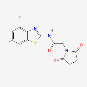 molecular formula C13H9F2N3O3S B2804145 N-(4,6-difluoro-1,3-benzothiazol-2-yl)-2-(2,5-dioxopyrrolidin-1-yl)acetamide CAS No. 897618-21-2