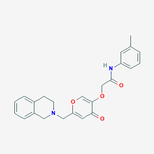 molecular formula C24H24N2O4 B2804146 N-(3-methylphenyl)-2-({4-oxo-6-[(1,2,3,4-tetrahydroisoquinolin-2-yl)methyl]-4H-pyran-3-yl}oxy)acetamide CAS No. 898417-04-4
