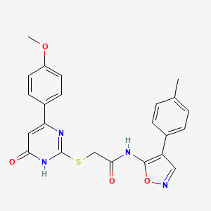 2-((4-(4-methoxyphenyl)-6-oxo-1,6-dihydropyrimidin-2-yl)thio)-N-(4-(p-tolyl)isoxazol-5-yl)acetamide