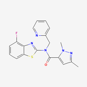 N-(4-fluorobenzo[d]thiazol-2-yl)-1,3-dimethyl-N-(pyridin-2-ylmethyl)-1H-pyrazole-5-carboxamide