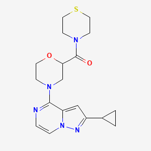 [4-(2-Cyclopropylpyrazolo[1,5-a]pyrazin-4-yl)morpholin-2-yl]-thiomorpholin-4-ylmethanone