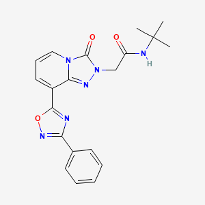 molecular formula C20H20N6O3 B2804181 N-tert-butyl-2-[3-oxo-8-(3-phenyl-1,2,4-oxadiazol-5-yl)-2H,3H-[1,2,4]triazolo[4,3-a]pyridin-2-yl]acetamide CAS No. 1251581-92-6