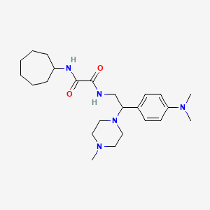 molecular formula C24H39N5O2 B2804183 N'-cycloheptyl-N-{2-[4-(dimethylamino)phenyl]-2-(4-methylpiperazin-1-yl)ethyl}ethanediamide CAS No. 941958-69-6