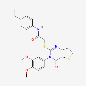 2-((3-(3,4-dimethoxyphenyl)-4-oxo-3,4,6,7-tetrahydrothieno[3,2-d]pyrimidin-2-yl)thio)-N-(4-ethylphenyl)acetamide