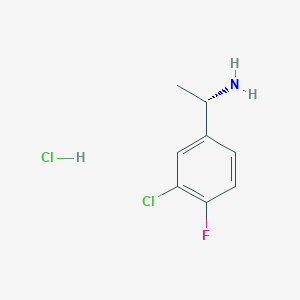 molecular formula C8H10Cl2FN B2804188 (s)-1-(3-Chloro-4-fluorophenyl)ethanamine hydrochloride CAS No. 2413817-93-1