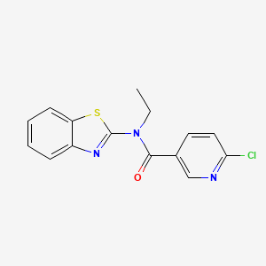 molecular formula C15H12ClN3OS B2804190 N-(1,3-benzothiazol-2-yl)-6-chloro-N-ethylpyridine-3-carboxamide CAS No. 939710-60-8