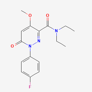 molecular formula C16H18FN3O3 B2804194 N,N-diethyl-1-(4-fluorophenyl)-4-methoxy-6-oxo-1,6-dihydropyridazine-3-carboxamide CAS No. 921581-49-9