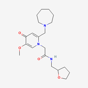 2-(2-(azepan-1-ylmethyl)-5-methoxy-4-oxopyridin-1(4H)-yl)-N-((tetrahydrofuran-2-yl)methyl)acetamide