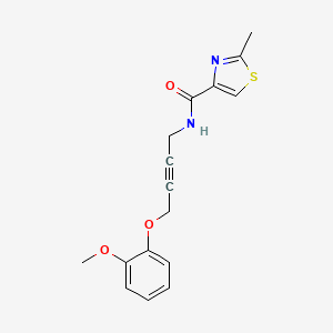 molecular formula C16H16N2O3S B2804212 N-(4-(2-methoxyphenoxy)but-2-yn-1-yl)-2-methylthiazole-4-carboxamide CAS No. 1428359-51-6