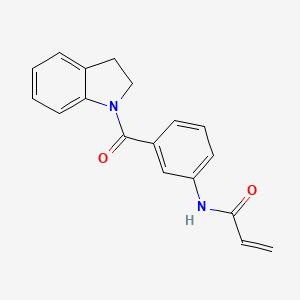 molecular formula C18H16N2O2 B2804290 N-[3-(2,3-Dihydroindole-1-carbonyl)phenyl]prop-2-enamide CAS No. 2305504-74-7