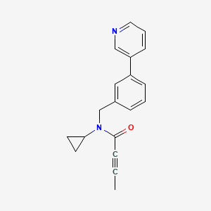 molecular formula C19H18N2O B2804293 N-Cyclopropyl-N-[(3-pyridin-3-ylphenyl)methyl]but-2-ynamide CAS No. 2411280-26-5
