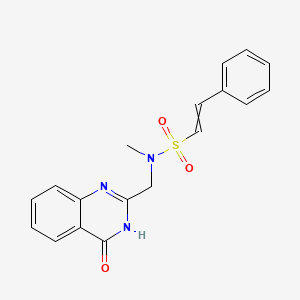 molecular formula C18H17N3O3S B2804324 N-methyl-N-[(4-oxo-3,4-dihydroquinazolin-2-yl)methyl]-2-phenylethene-1-sulfonamide CAS No. 1089534-95-1