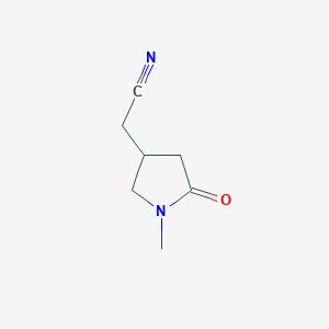 molecular formula C7H10N2O B2804328 1-Methyl-5-oxopyrrolidine-3-acetonitrile CAS No. 1782840-52-1