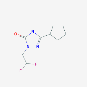 molecular formula C10H15F2N3O B2804331 3-cyclopentyl-1-(2,2-difluoroethyl)-4-methyl-4,5-dihydro-1H-1,2,4-triazol-5-one CAS No. 2201998-32-3