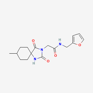 molecular formula C16H21N3O4 B2804346 N-(furan-2-ylmethyl)-2-(8-methyl-2,4-dioxo-1,3-diazaspiro[4.5]decan-3-yl)acetamide CAS No. 731008-51-8