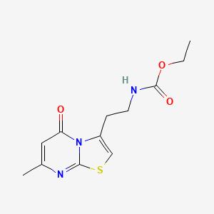 molecular formula C12H15N3O3S B2804363 ethyl (2-(7-methyl-5-oxo-5H-thiazolo[3,2-a]pyrimidin-3-yl)ethyl)carbamate CAS No. 1286705-35-8